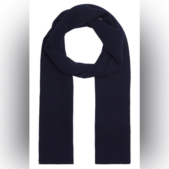 NWT Maison Margiela Ribbed Scarf in Navy - Picture 1 of 7